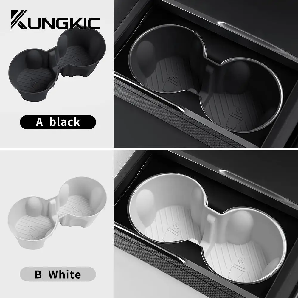 

For Tesla Model 3 Highland 2024 Model Y Juniper 2025 2026-UP Silicone Center Console Water Cup Holder Non-Slip Cup Mat Interior