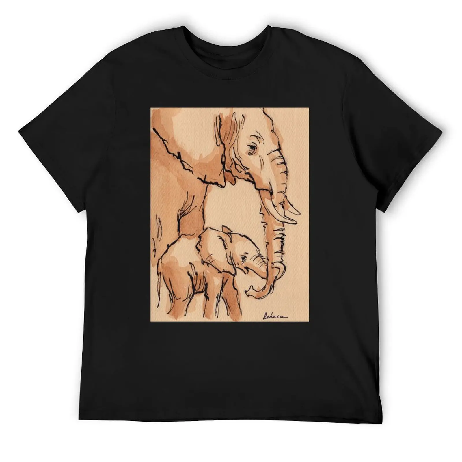 

My Mama: Baby Elephant & Mama Watercolor Painting #12 T-Shirt customizeds shirts graphic custom t shirt mens graphic t-shirts