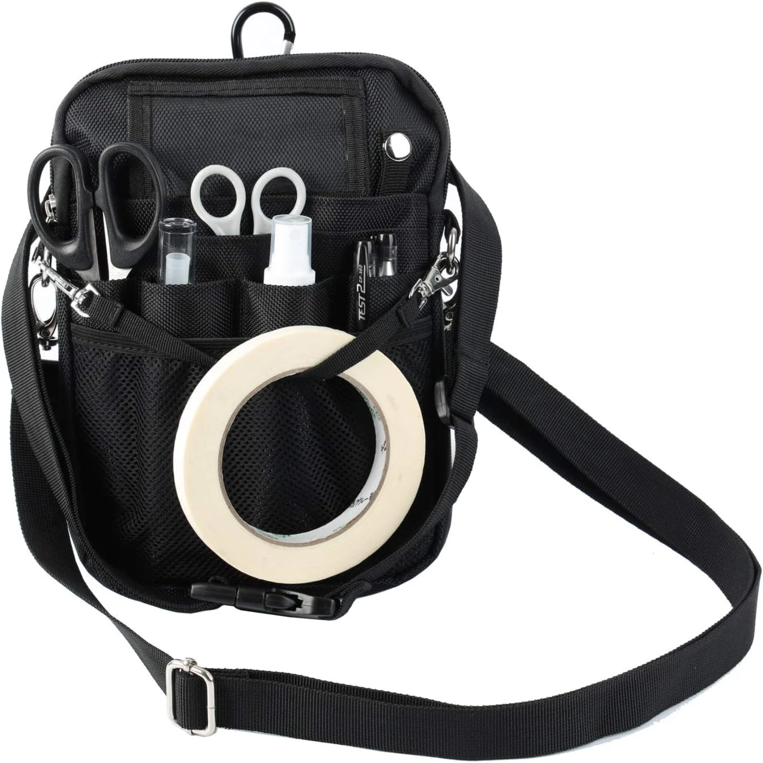 

Practical Nurse Organizer Belt with 2 Sides - Convenient 12 Pocket Waist Bag Pouch Case for Essential Medical Scissors Care Kit