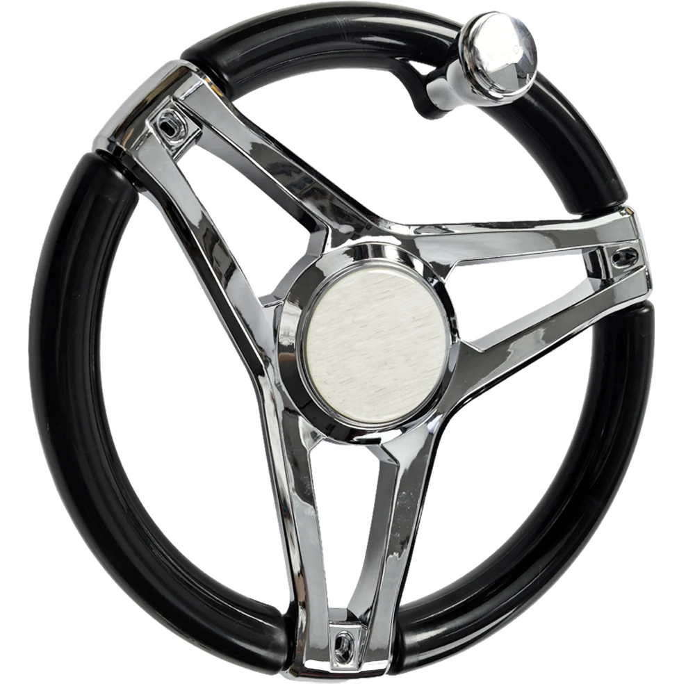 عجلة قيادة القارب 3 تكلم بقطر 13-1/2 بوصة، عجلة قيادة بحرية لـ Seastar و Verado مع مقبض دوار