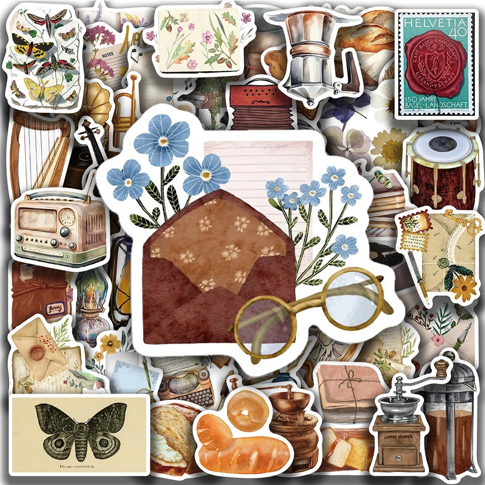 

10/30/50pcs INS Style Retro Cartoon Graffiti Stickers for Skateboard Luggage Stationery Laptop Aesthetic Waterproof Sticker Pack