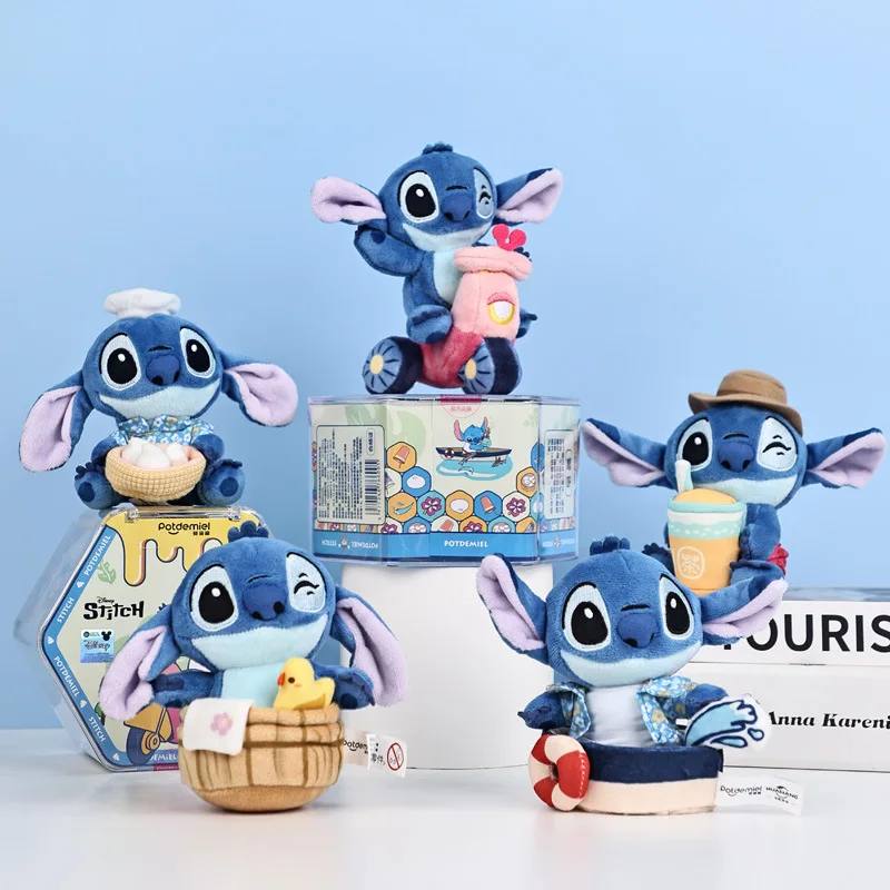 Miniso 正規品 ディズニー ステッチ 食べる、飲む、遊ぶ、ブラインドボックス ステッチ ぬいぐるみ ペンダント 男の子の誕生日ギフト ペンダント用
