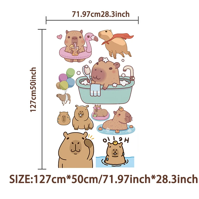 10Pcs/set Capybara Tattoo Stickers Cartoon Children\'s Temporary Tattoos Kids Boy Girl Art Animals Tattoos Birthday Gift