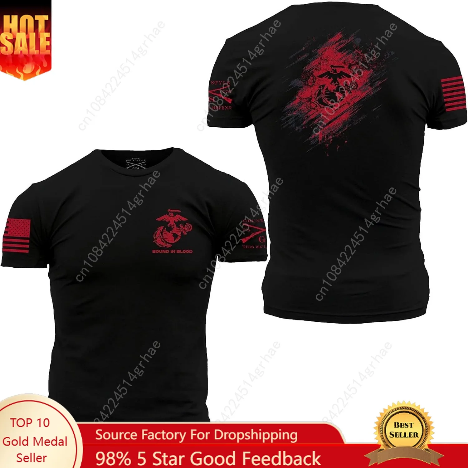 

Grunt Style USMC Bound in Blood Men's T-Shirt