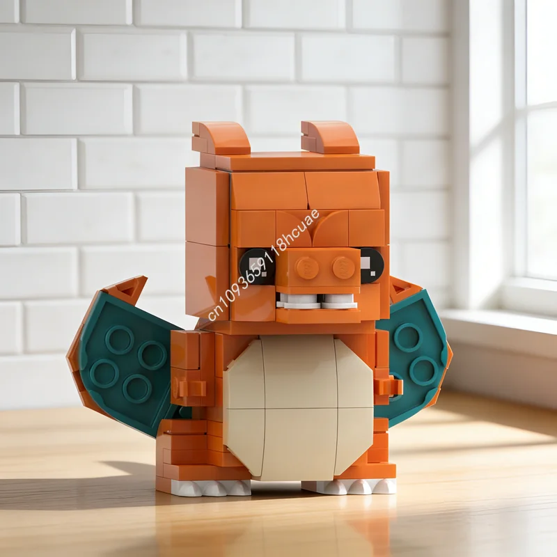 

141pcs MOC Charizard Brickheadz Model Building Blocks Assemble Construction DIY Christmas Gifts Creative Education Toys Idea