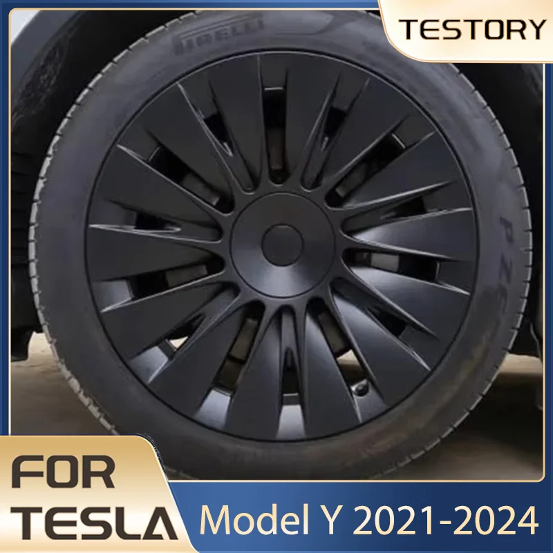 For Tesla Model Y Wheel Covers Performance 19 Inch Hub Caps For Tesla Model Y Accessories 2024 4Pcs Wheel Cap Model Y 2021-2024