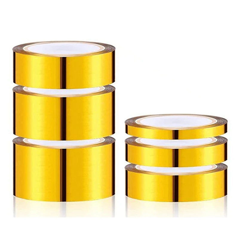 Nastro fai da te nastro a specchio in metallo e carta nastro da imballaggio nastro autoadesivo in pellicola di poliestere 35M