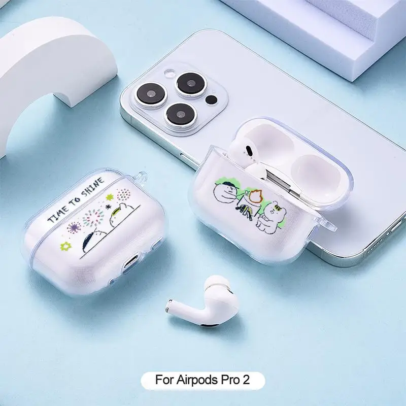 Creative Indicator Light Case For AirPods Pro 2 2nd 3 2 1 Cover Transparent Soft TPU Funda For Airpods Pro 2 Pro2 USB C Cases