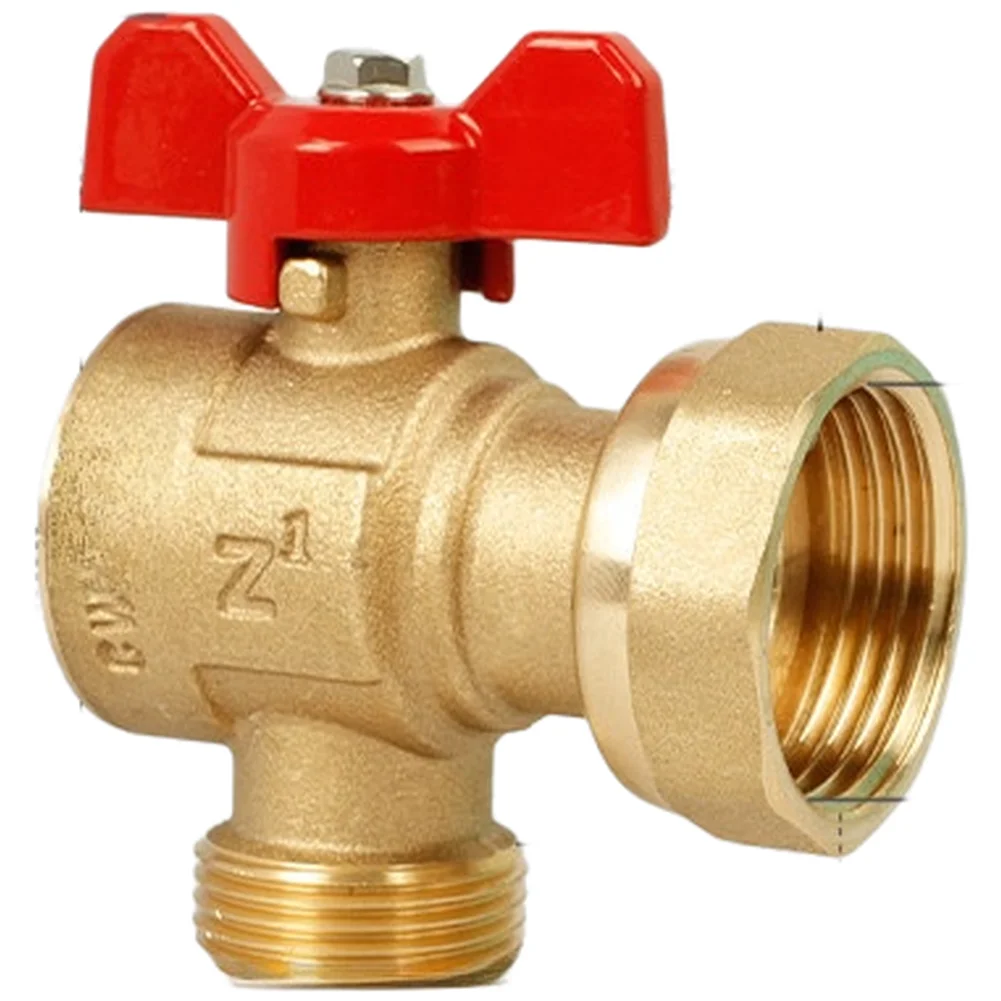 Brass Angle Valve 1 Inch To 3/4 Inch For Boiler Gas Water Shut Ball With Adjustable Union For Heating System Pipe Fitting