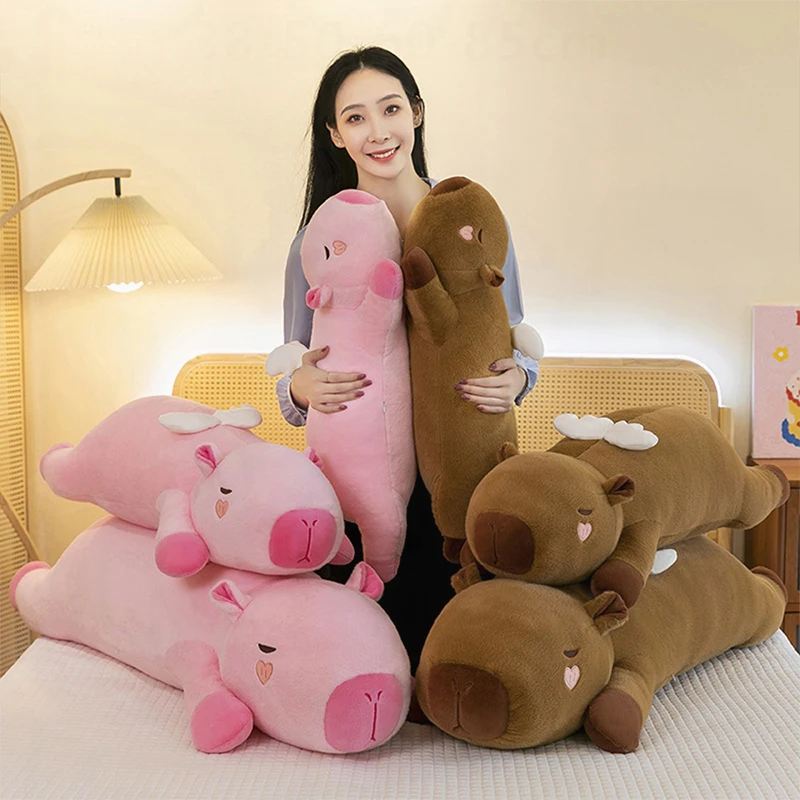 Leuke Kawaii Capybara Knuffel Gevulde Pop voor Kinderen Verjaardag Kerstcadeau Zachte Knuffelbare Engel Huisdier Slaapkussen Knuffelige Baby