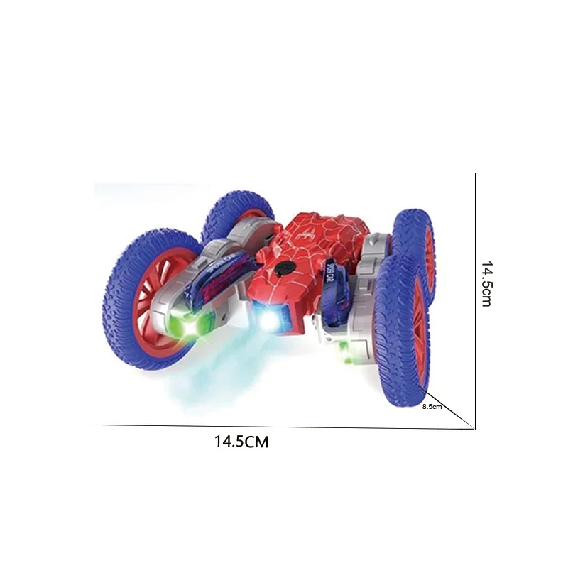 DEERC Spider RC Car: Double-Sided Stunt, 360° Rotating, 4WD, Headlights, 2.4GHz, Rechargeable, Ages 4-12 Gift.