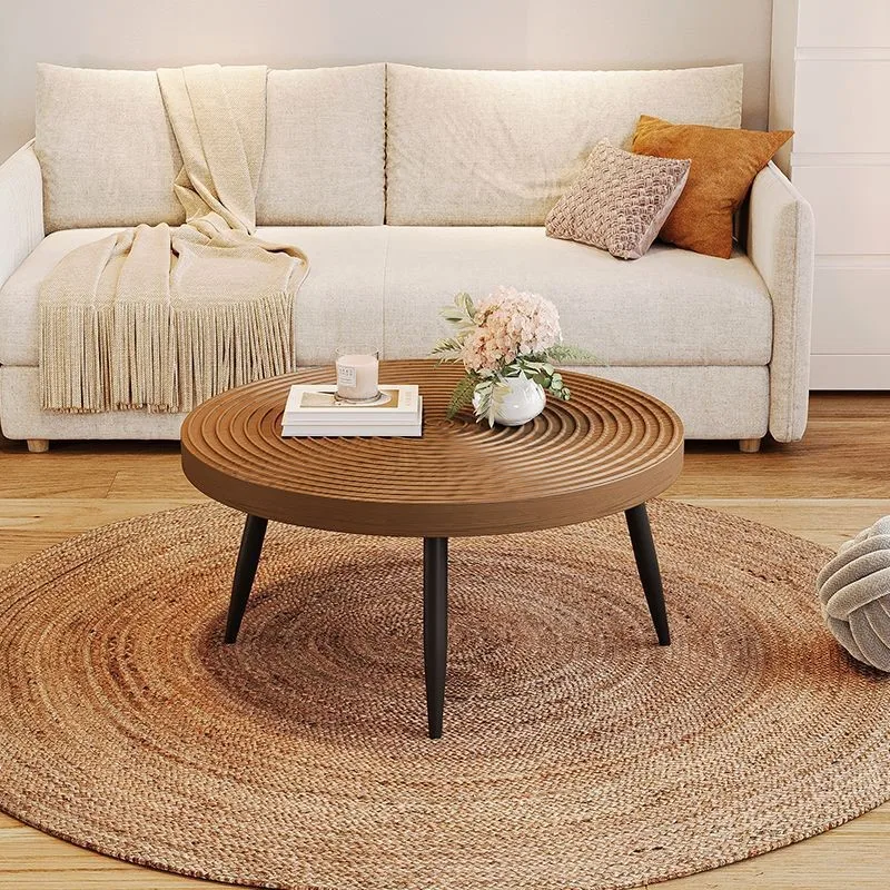 Nordic Creative Solid Wood Coffee Table Modern B&B Japanese Retro Decorative Design Sense Log Round Low Table Home Living Room