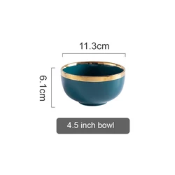 Ceramic Dinner Plates Dinnerware Set Dishes Luxury Green Food Plate Set Salad Soup Bowl Plate and Bowls Set for Restaurant Hotel