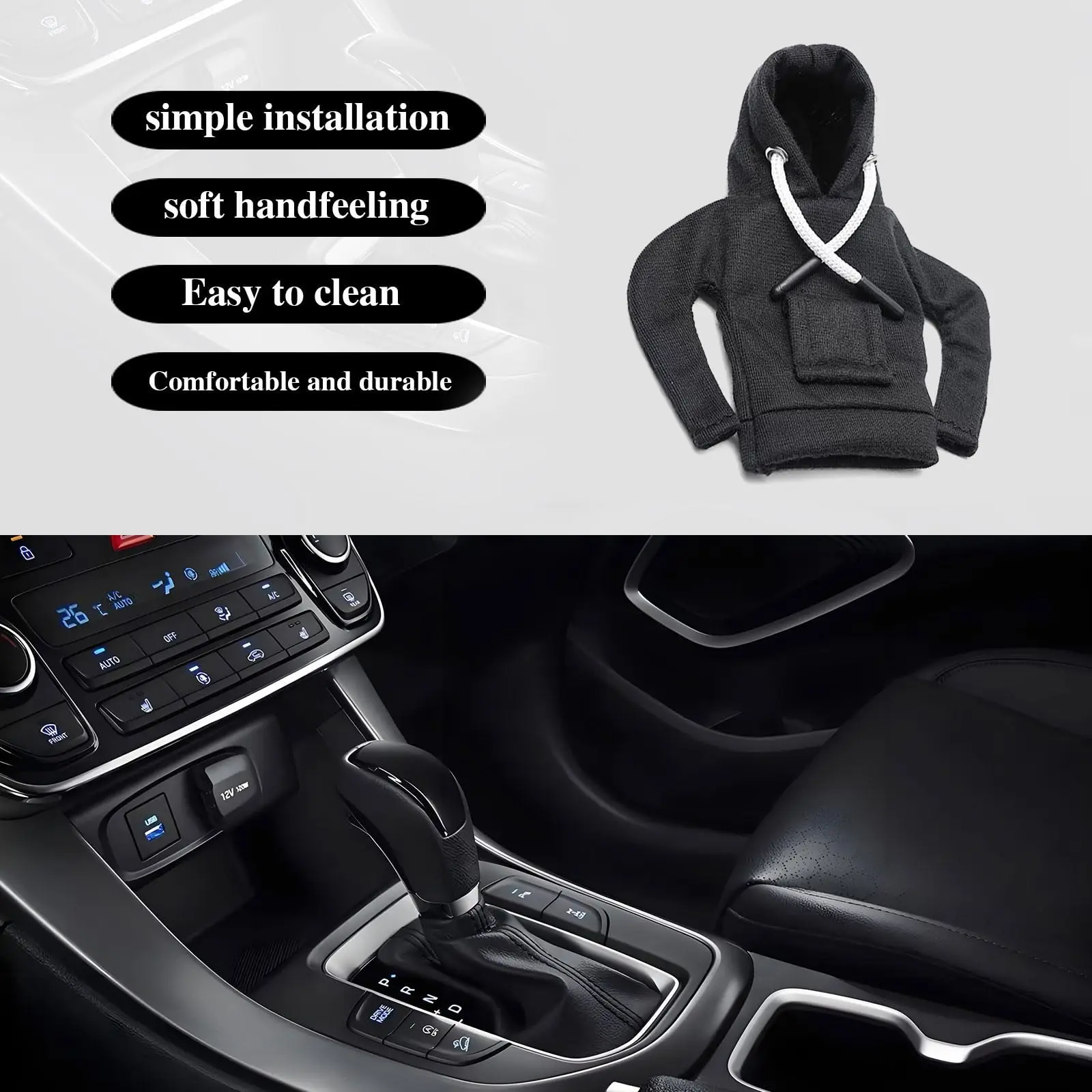 1PC Car Gear Shift Hoodie Cover Shift Cover Gear Handle Decoration Fits Manual Automatic Car Shift Lever Interior Decor Ornament image 3