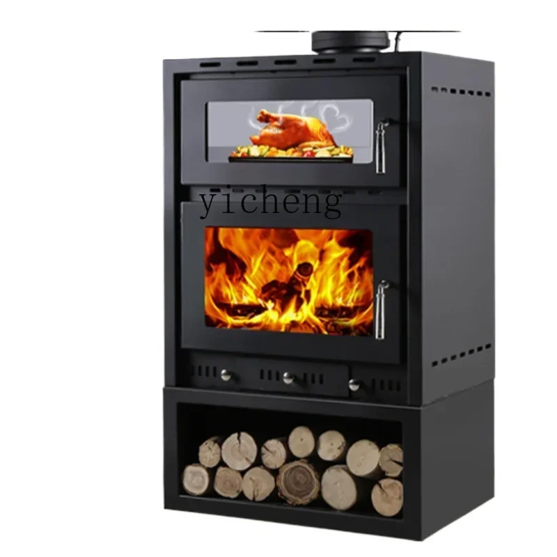 I24  Real Fire Oven Fireplace Wood Burning Fire Heating Stove Firewood Burning Fire Villa Rural Embedded Stove
