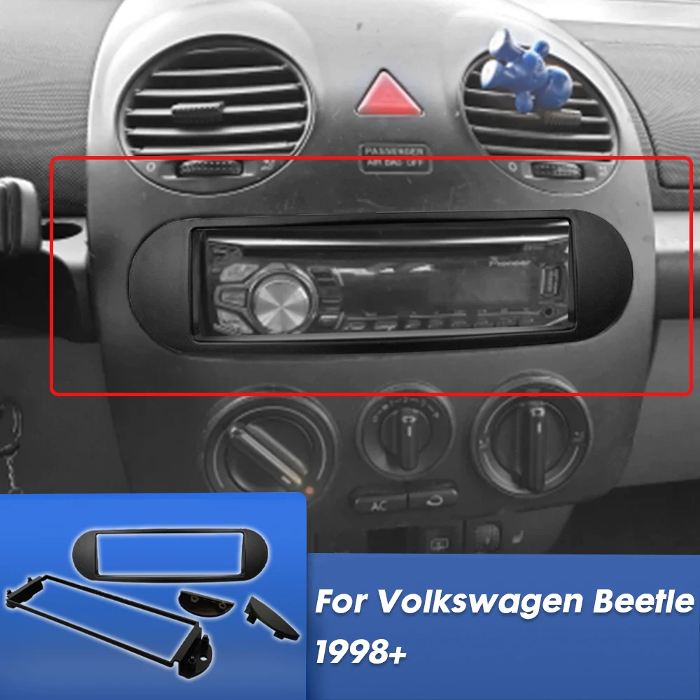 Single Din Facia for Volkswagen VW New Beetle 1998-2010 Radio DVD Stereo CD Panel Dash Kit Trim Fascia Face Plate Frame