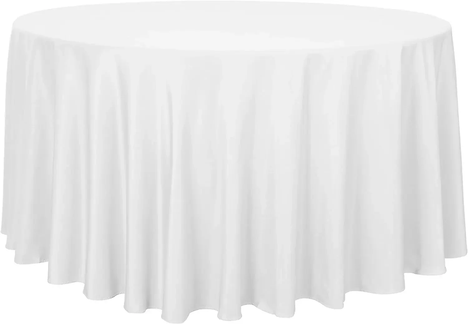 145-335cm Round Satin Tablecloths White Overlay Cover Smooth Fabric for Wedding Event Banquets Hotel Buffet Table Cloth Decor