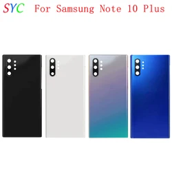 Tylne drzwi pokrywa baterii obudowa etui do Samsung Note 10 Plus N975F tylna pokrywa z obiektywem aparatu Logo naprawa części