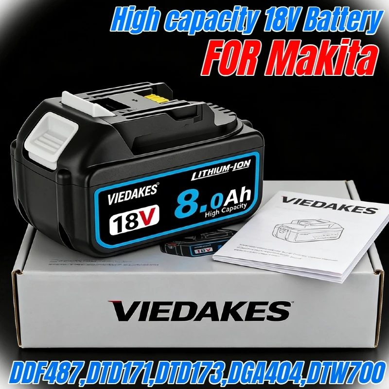 

long lasting 12000mAh for Makta 18v battery DTD173 DGA404 DAS180 DGA504 DTD171 DJV182Z DTW300 power tools for makita 18v battery