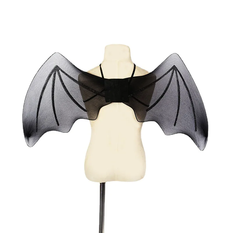 American Simple Halloween Party Performance Props COS Devil Wings Black Mesh Bat Wings Halloween Costumes