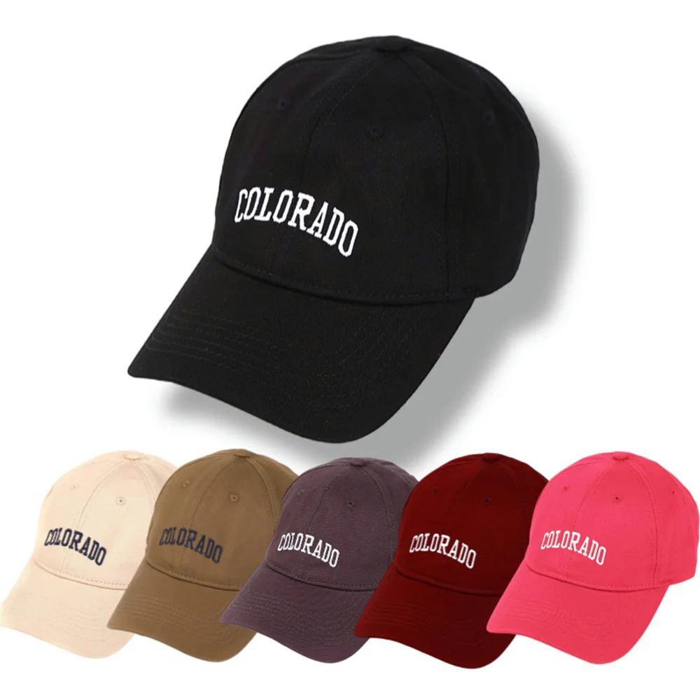 Cappello da Baseball solido con lettera del Colorado per uomo e donna che stampa cappello Versatile per accessori da viaggio all\'aperto con parasole