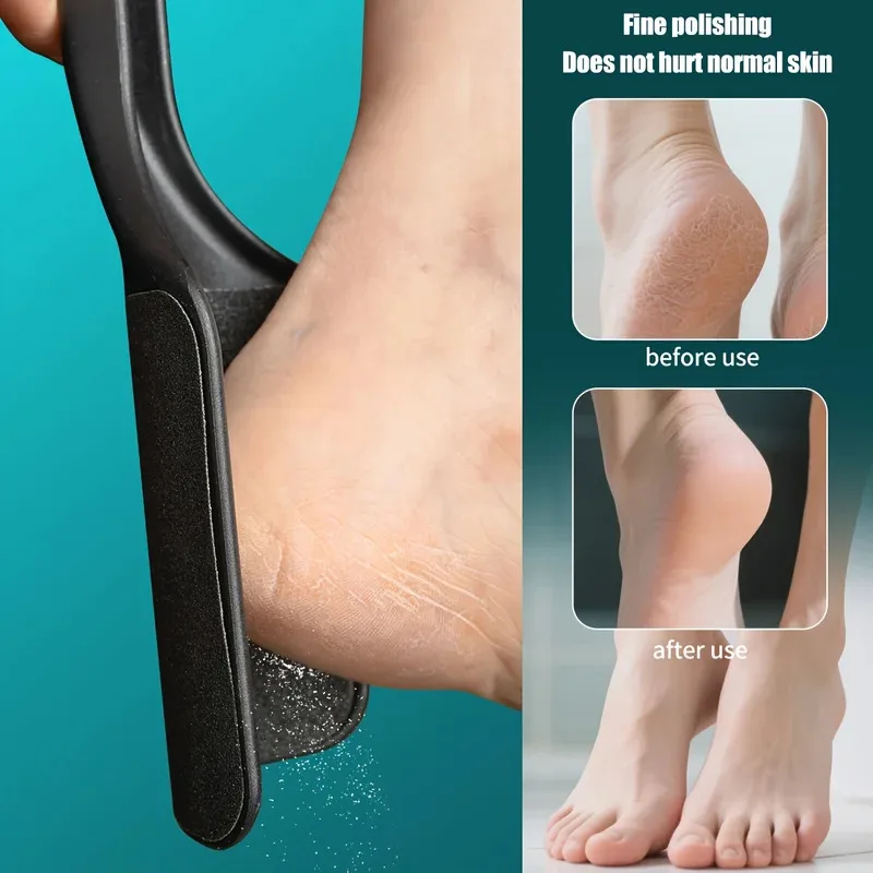 Tabla exfoliante de pies curvada profesional de doble cara, herramienta de eliminación de piel muerta, raspador de pies, depurador de pies de plástico para el hogar, cuidado de los pies