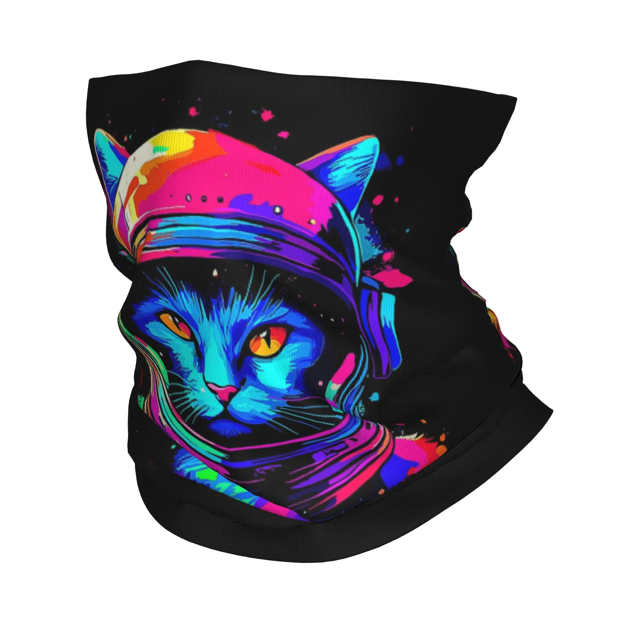 

Cosmic Astronaut Cat Lover Space Humor Bandana Neck Gaiter Printed Mask Scarf Warm Headband Cycling Unisex Adult