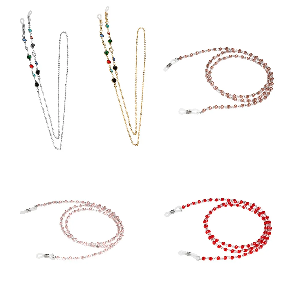 

5Pcs Eyeglass Beaded Chains Multi Color Match Most Frames Adjustable Holder Anti Loss Accessories Eyeglass Hanging Chains