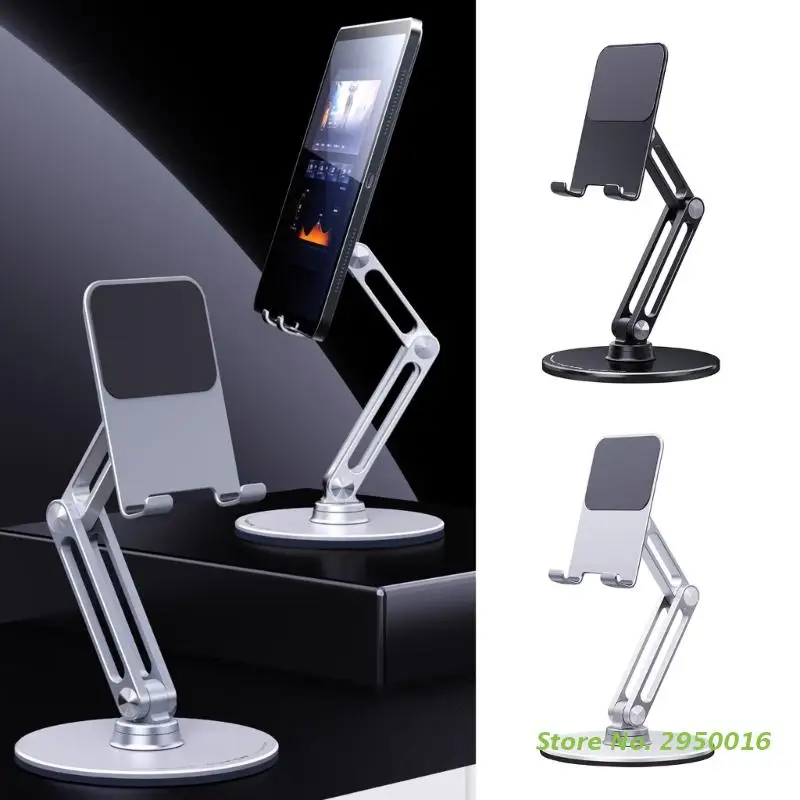 

Foldable Tablet Stand Support Bracket Anti-slip Aluminum Alloy Desktop PC Riser Holder for Phone Tablets 360° Rotation