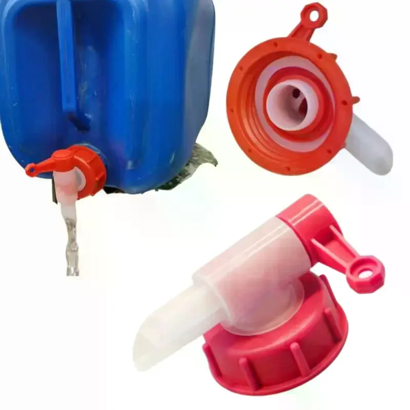 1Pcs 55mm Thread IBC Pouring Tap Spout Durable Plastic Drain Valve Adapter Fit 52-55mm Canisters for Agricultural Liquid Transp