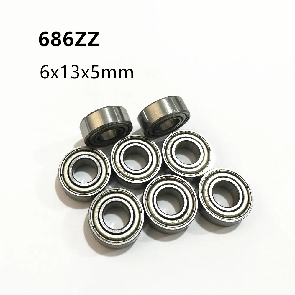 50Pcs 686ZZ 686-2RS L-1360ZZ 6x13x5 mm Deep Groove Ball Bearing Miniature Bearing High Quality High Speed Advanced 686Z