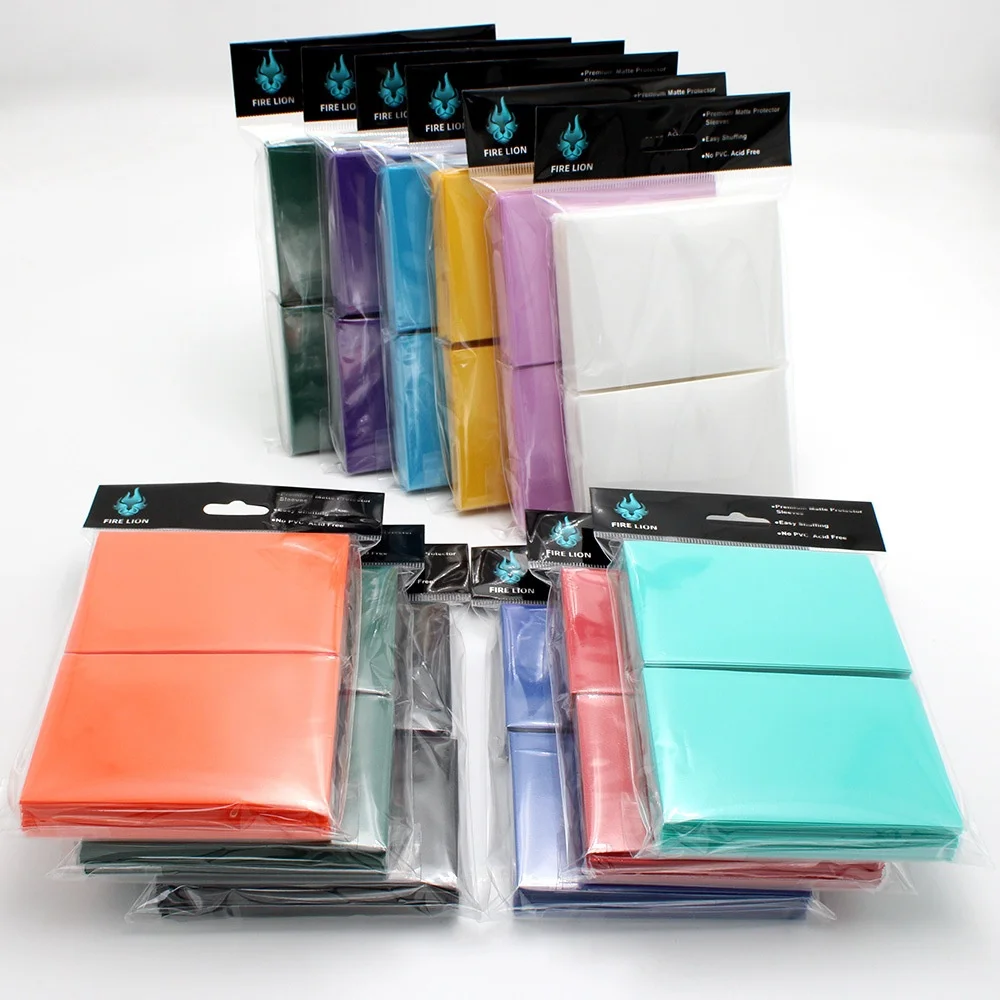Pochettes pour cartes de taille standard, 50/100 pièces, 66x91mm, mat, protection pour cartes TCG, jeux de société, Tarot, couverture magique PKM
