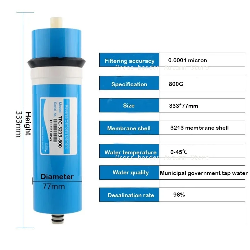 800G TFC-3213-800 Home Kitchen Reverse Osmosis RO Membrane Replacement Water System Filter Purifier Water Drinking Treatment