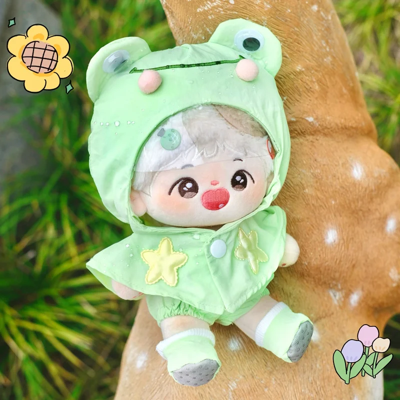 20cm Cute Yellow Duck Green Frog waterproof Set Girls Fans Collection regali vestiti per bambole fai da te per 20cm Idol Doll Outfit accessori