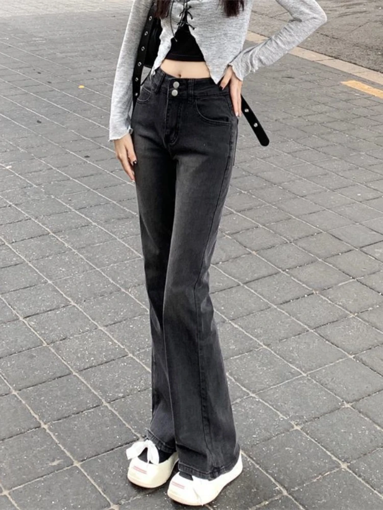 Jeans for Women Daily Korean Commuting Style Trendy Prevalent Micro Flare Trousers Office Lady Chic Workout Classic Retro 2023