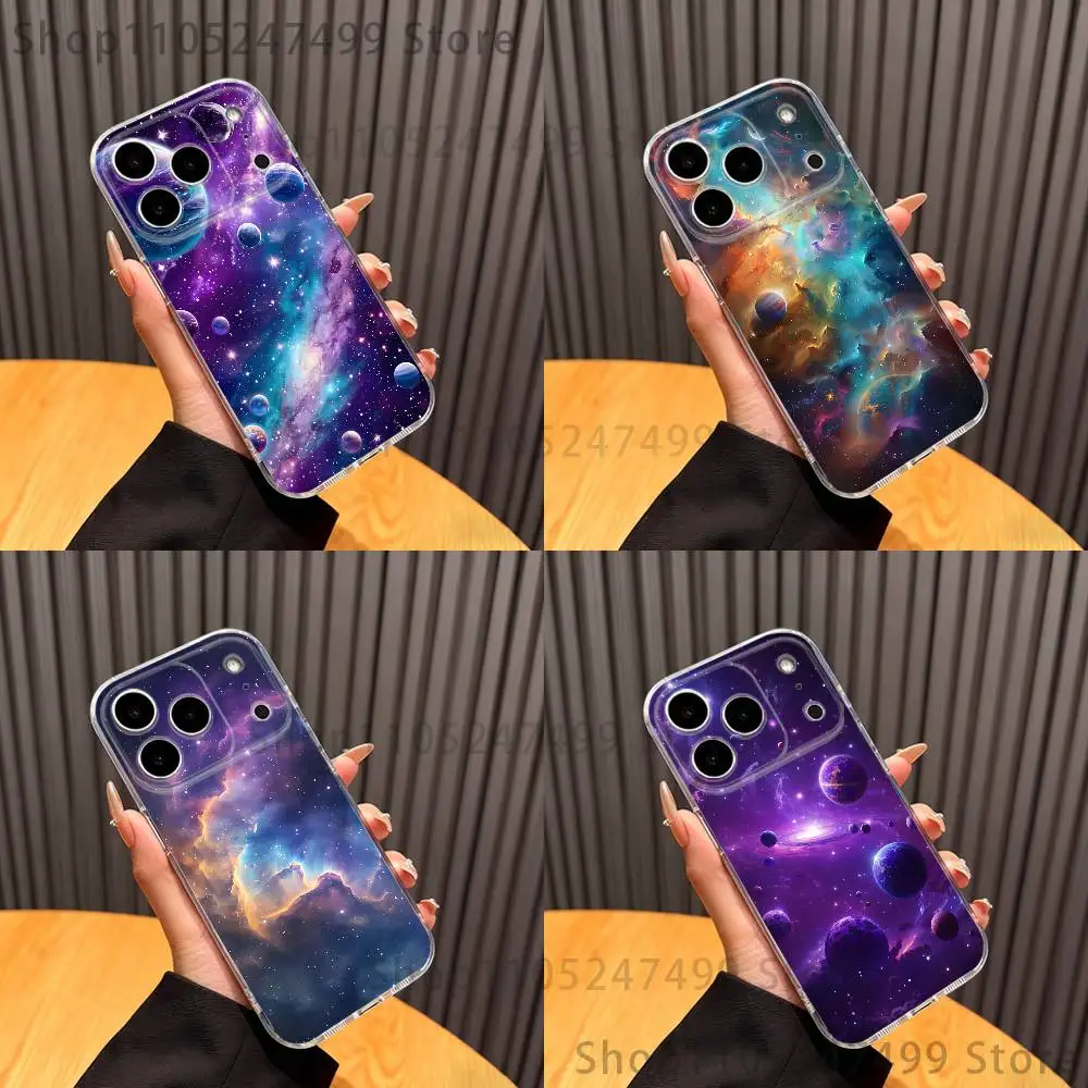 

Uniberso Milky Way Galaxy Phone Case For iPhone 17,16,15,14,13,12,11 Pro,Max,Plus,X,XS,XR,SE4,E Mini Transparent Soft Cover