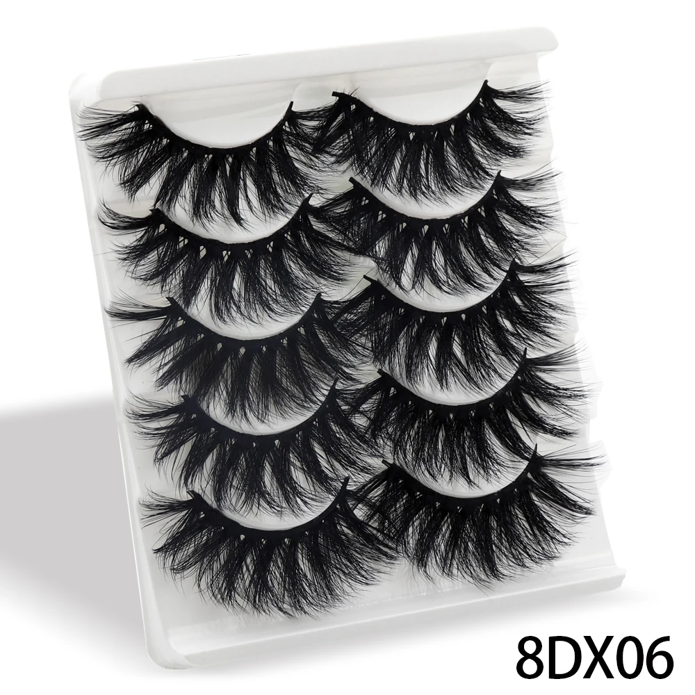 5 Pairs 3D Mink Lashes Natural Long False Eyelashes Thick Eyelashes 20-25mm Dramatic Eyelash Extension Sexy Eye Makeup Maquiagem