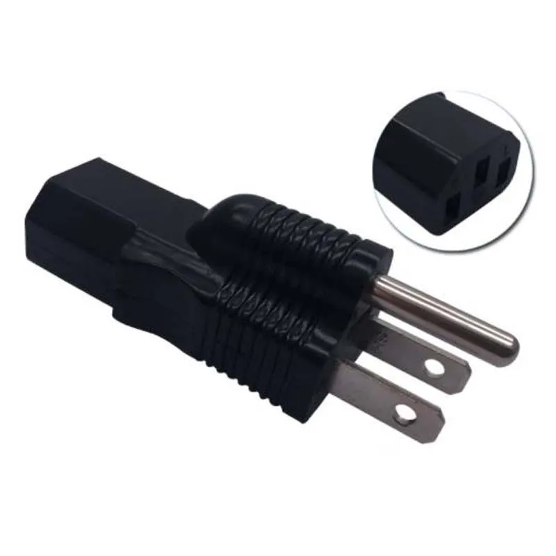 1 peça preto ue 4.0/4.8mm austrália grã-bretanha eua canadá méxico 5-15p 6-15p para c13 c15 macho para fêmea conversor de tomada de alimentação
