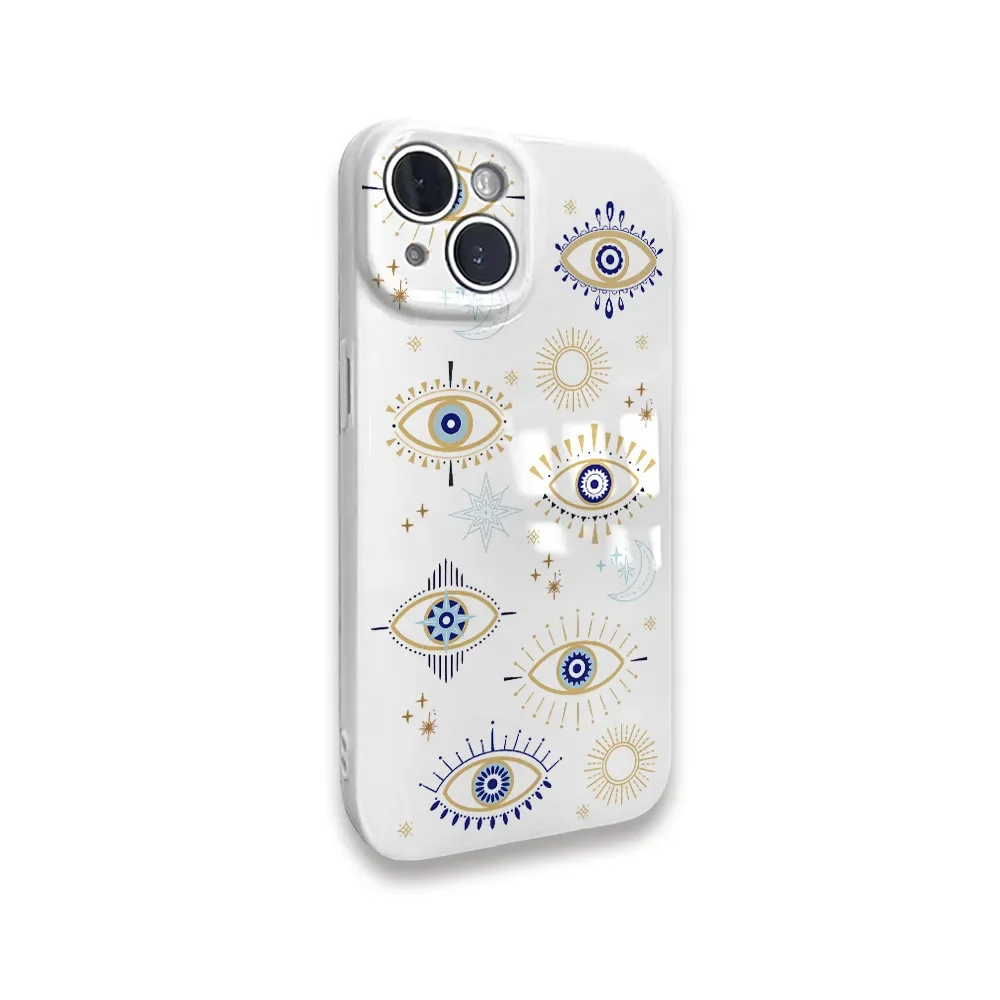 Ins Retro Eye Pattern Phone Case for IPHONE 16 15PRO MAX 14 13 12 11 PRO Plus XR X MAX Acrylic TPU Two in One Mobile Phone Cases