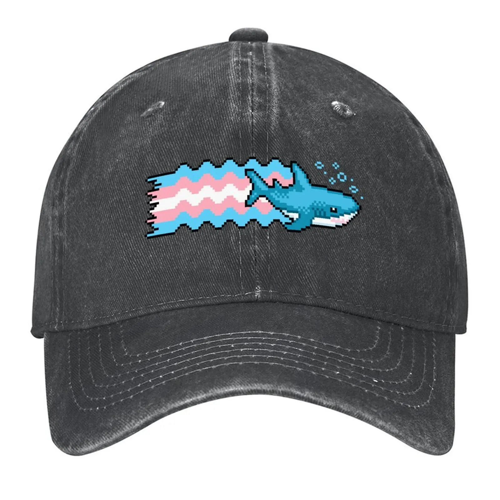 

Blahaj Trans Pride Pixel Art Baseball Cap Hat Beach party Hat Anime Hat men Male Women's