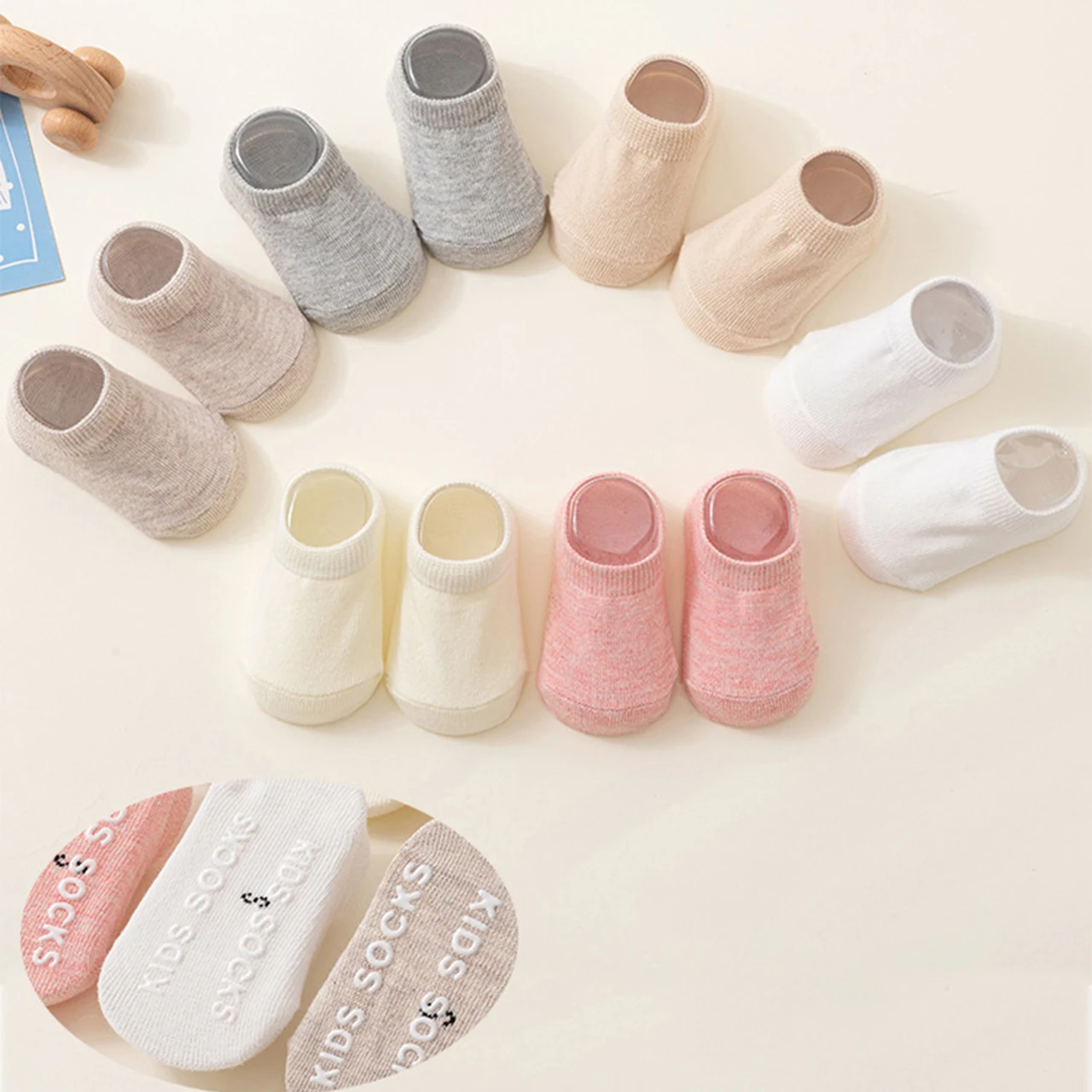 4pair Indoor Anti-Slip Baby Floor Socks Spring Summer Children Boat Sock 0-3Year Newborn First Walkers Soild Color Cotton Sock