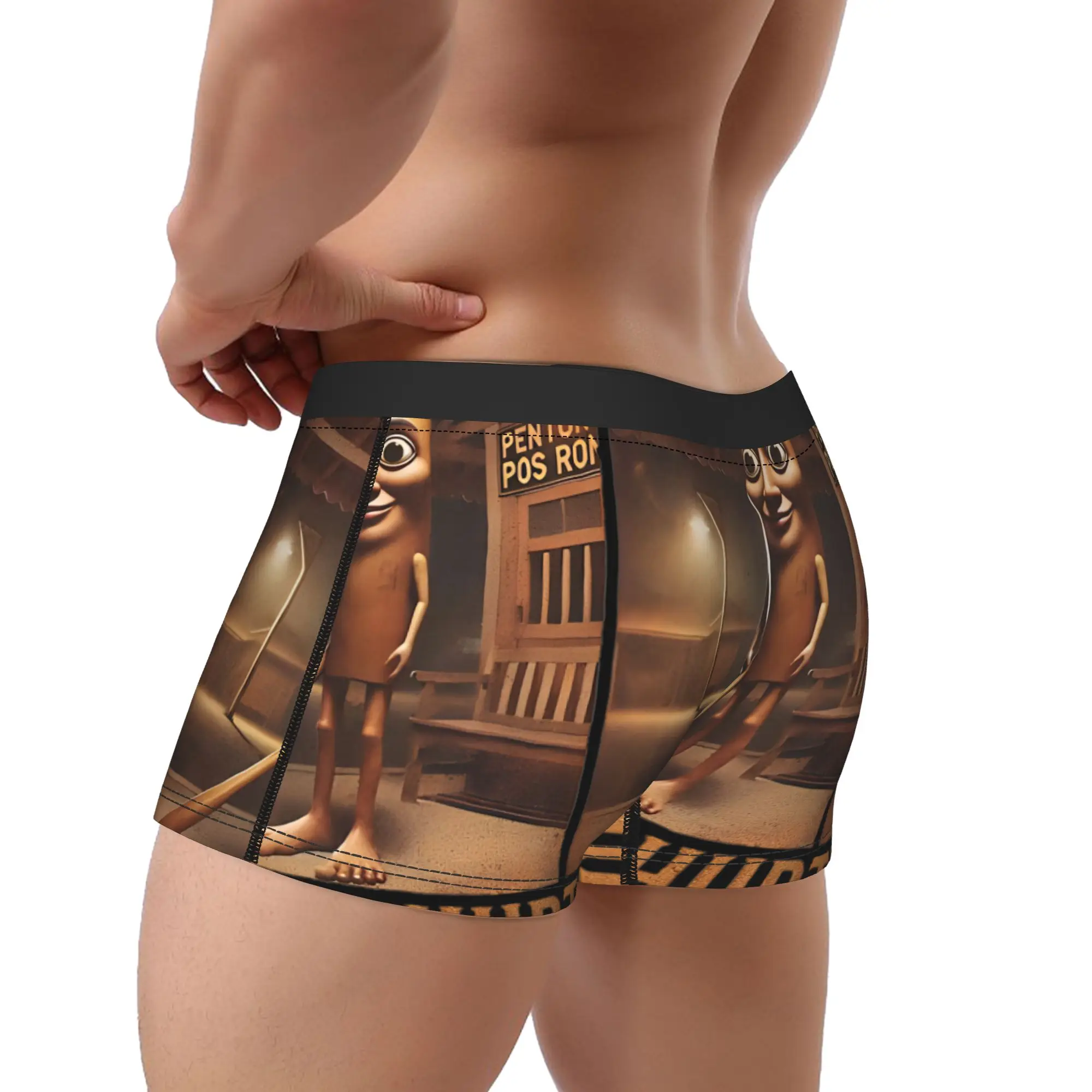 Men Boxer Briefs Shorts Panties Tung Tung Tung Sahur Underwear Funny Italian Brainrot Meme Male Novelty Plus Size Underpants