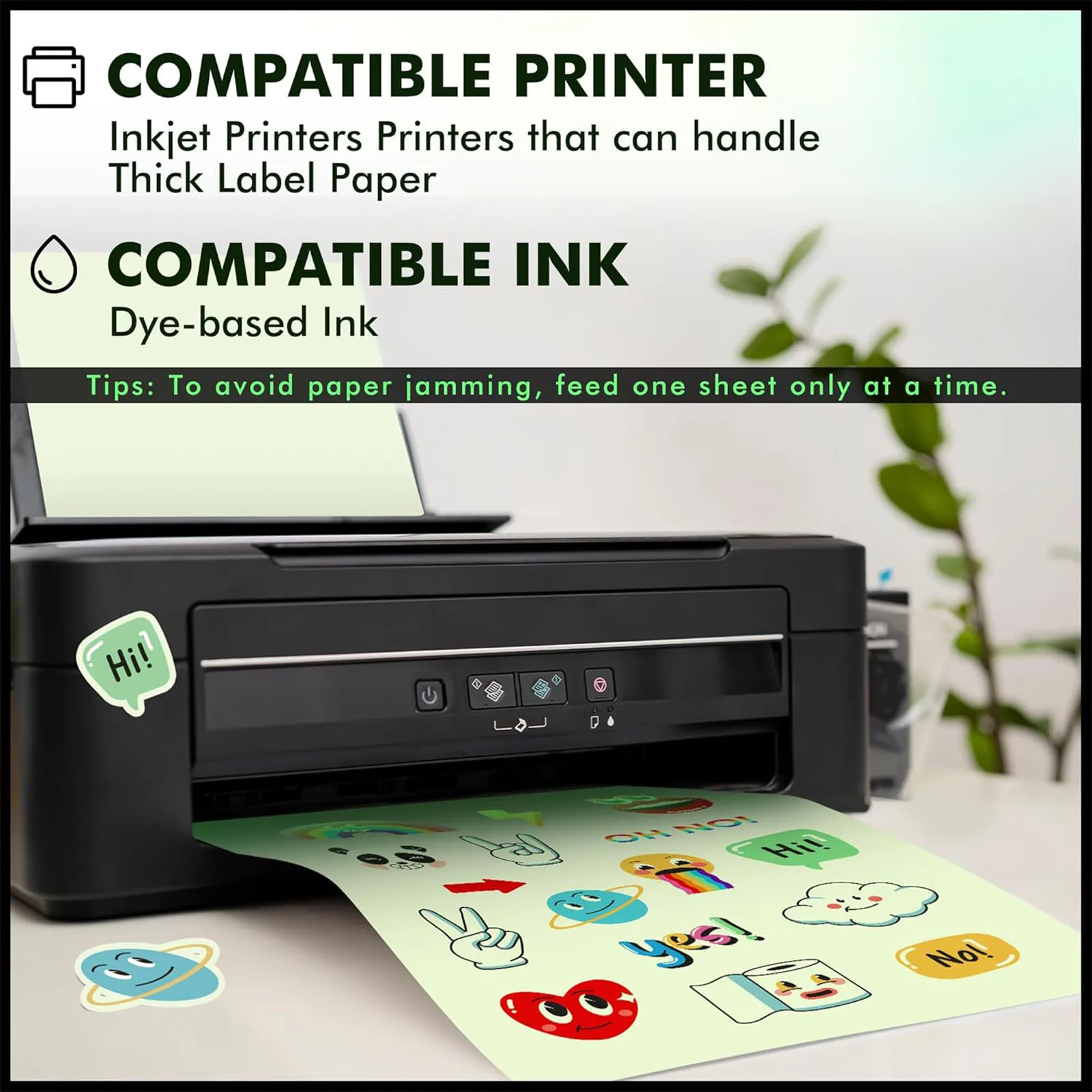 A4 1/2/3/5 Sheet Glow in The Dark Printable Inkjet Vinyl Sticker Paper Self-Adhesive Waterproof Label for Inkjet Printers