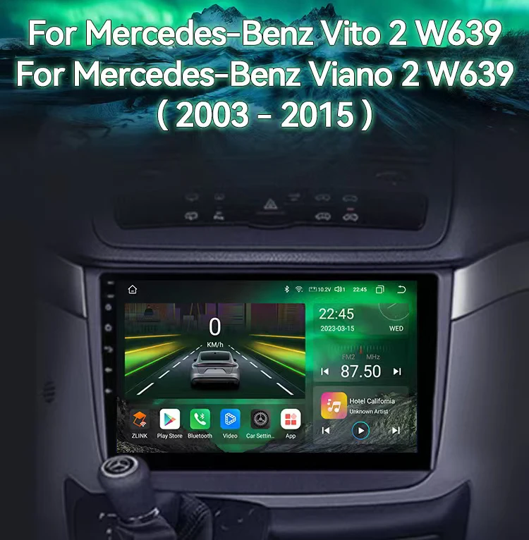 Android 14 Carplay Car Radio For Mercedes-Benz Vito 2 W639 2003 - 2015 Navigation GPS Multimedia Player Stereo WiFi+4G BT Auto