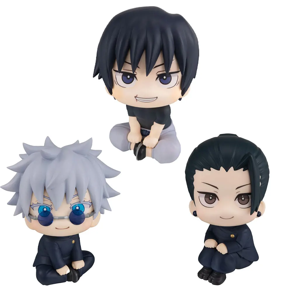 10CM Anime Jujutsu Kaisen Geto Suguru High School Satoru Gojo Look Up Sitting Cute Q Version Model Toy Gift Action Figure