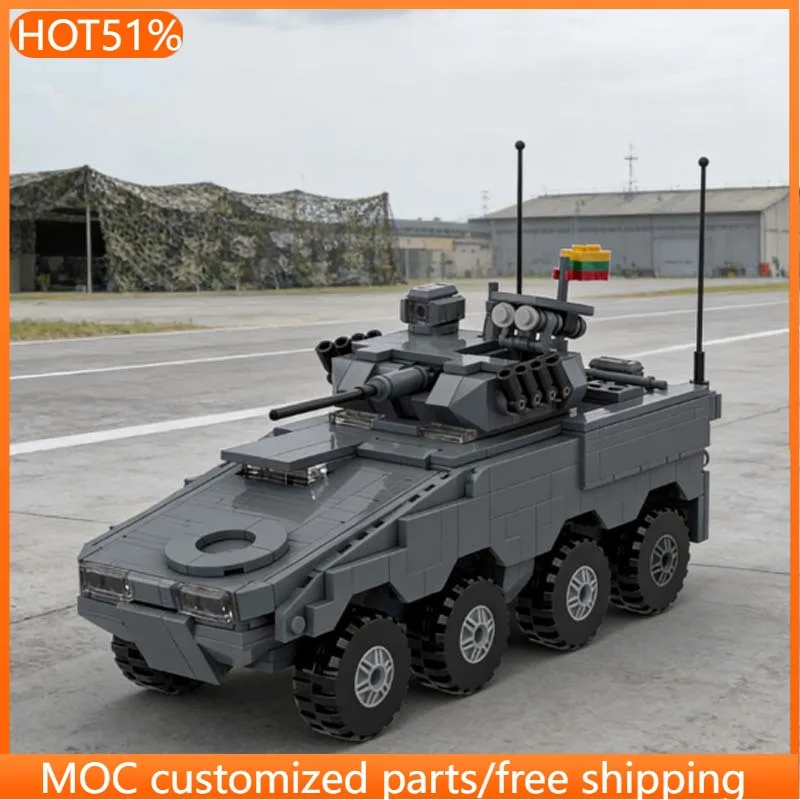 664 PCS 장갑차 브릭스 박서 빌카스 MOC 맞춤형 모듈식 빌딩 블록 교육용 기술 DIY 장난감 생일 선물