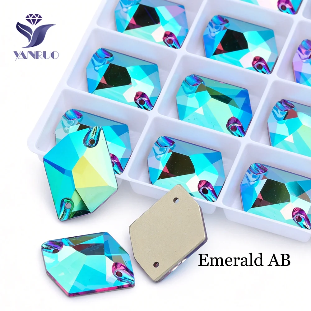 YANRUO 3265 Cosmic Plating Color AB Charms Glas Kristall Strasssteine DIY Nähzubehör für Kleidungsaccessoires – Detail 6