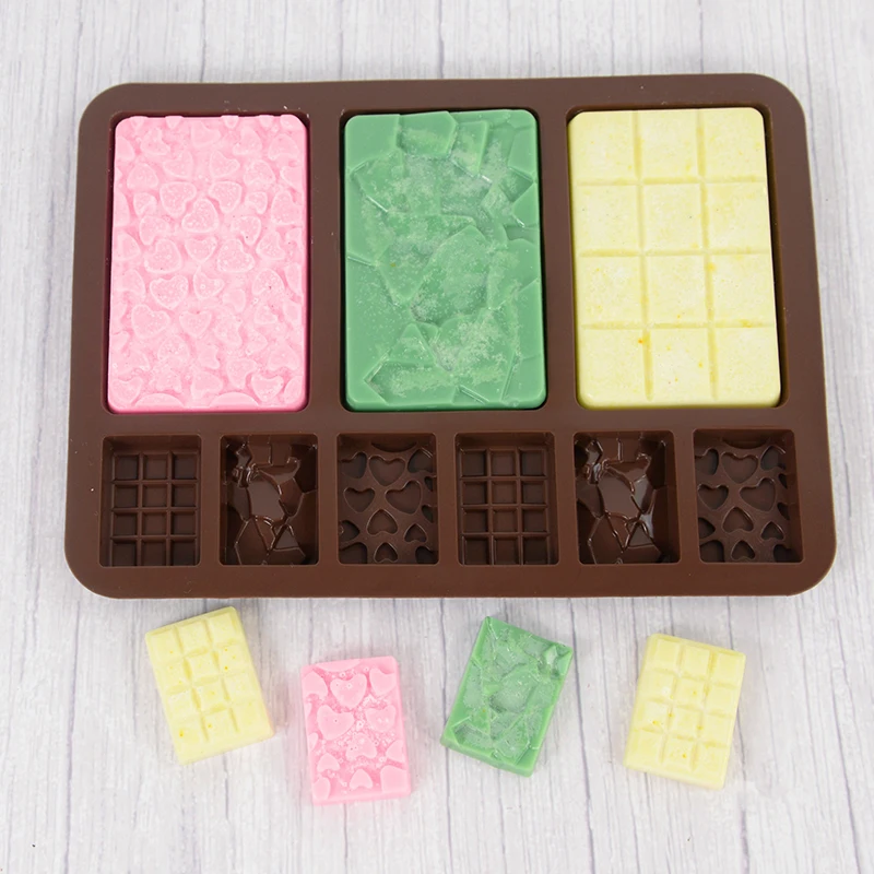 9/12 Cavity Chocolate Silicone Mold DIY Waffle Jelly Block Bar Mold Tray Fondant Cake Decorating Home Kitchen Baking Supplies