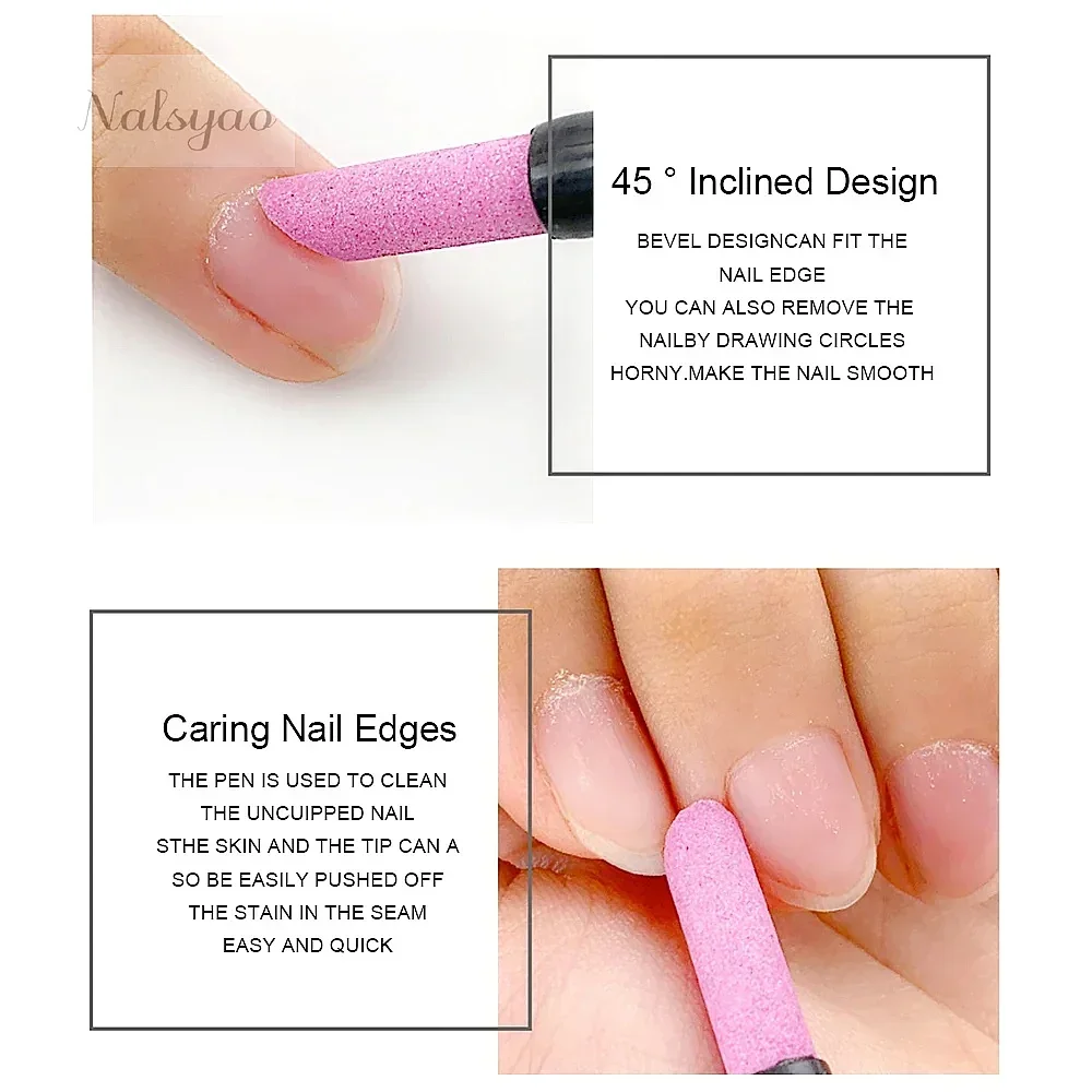 Quartz Stone Scrub Nail File Rods Cuticle Remover Dead Skin Manicure Tool Lightweight Portable Handy Use