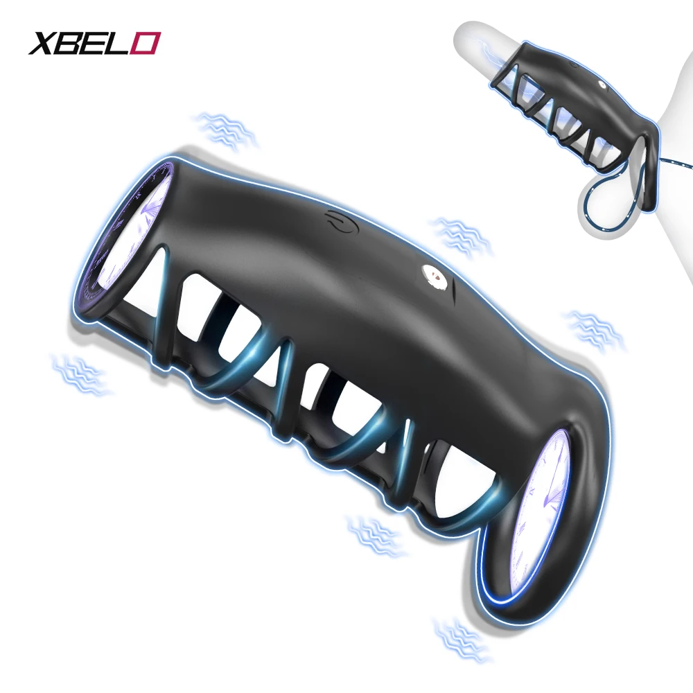 تهتز خاتم الديك القضيب الدائري للرجال القذف تأخير العفة قفص القضيب تمديد هزاز السلع الكبار لعبة الجنس للرجال #1